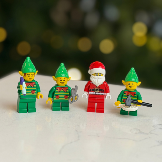 Santa and Elves Custom LEGO Minifigures Pack
