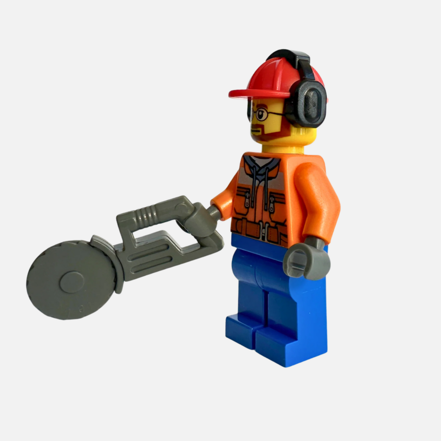 Construction Worker with Cutoff Saw - LEGO Minifigure