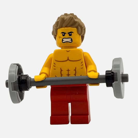 Weightlifter - Custom LEGO Minifigure - Barbell Gymbro
