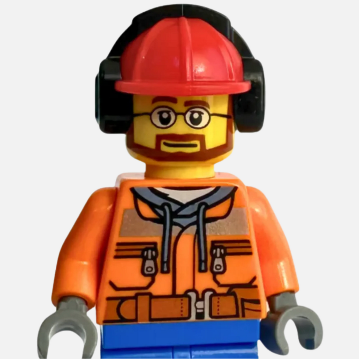 Construction Worker with Cutoff Saw - LEGO Minifigure