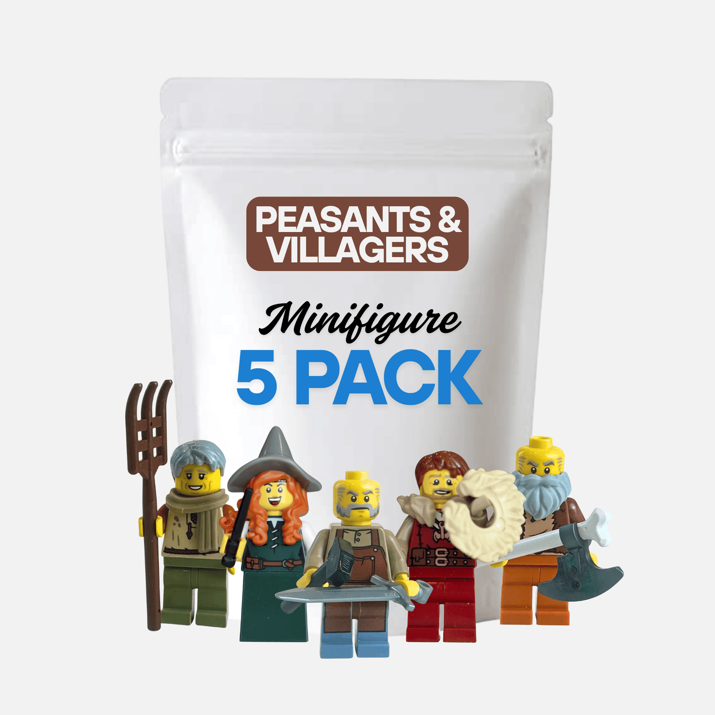 Peasants & Villagers - Castle Mystery LEGO Minifigures - 5 Pack