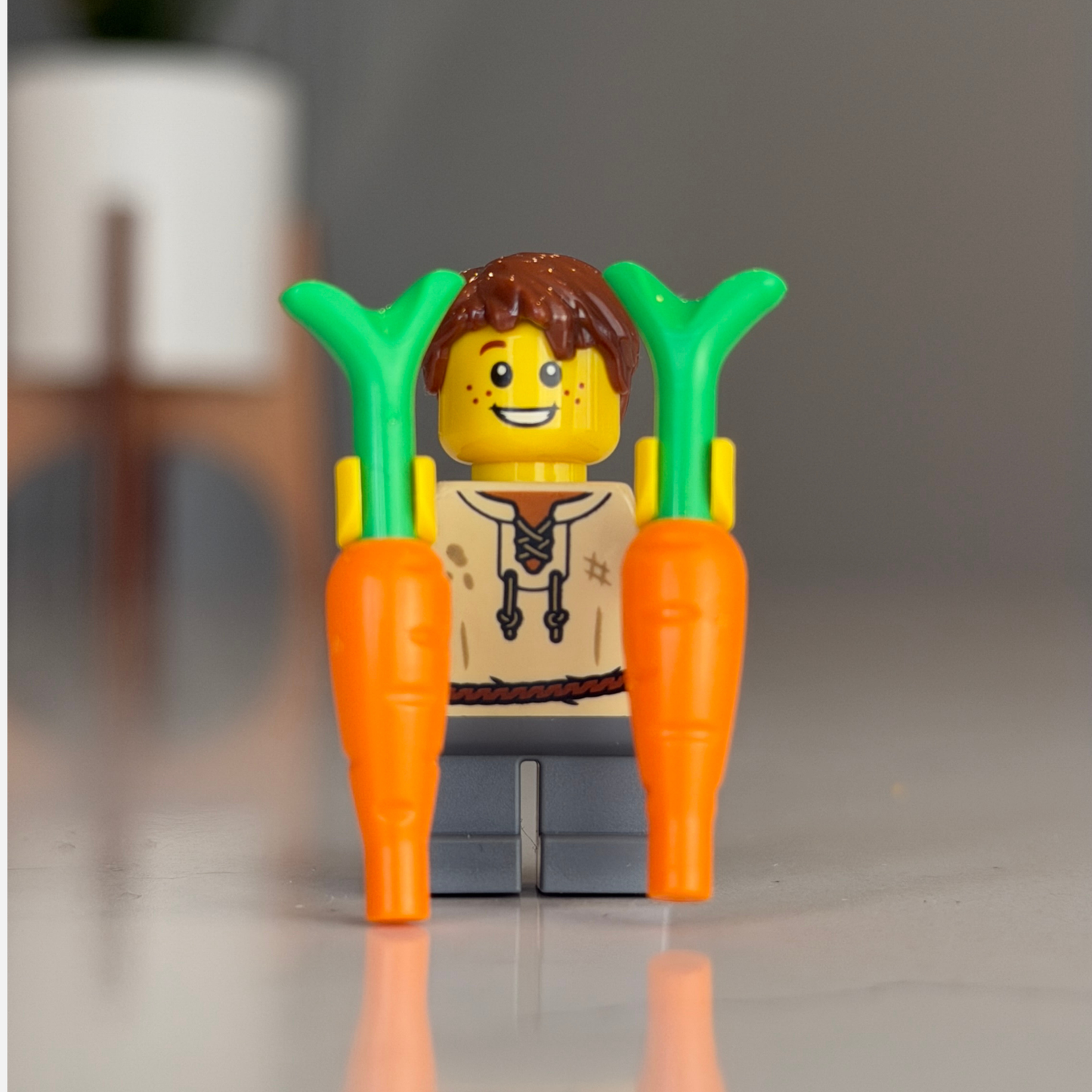 Carrot Farmer Boy "Peasant" Custom LEGO Castle Minifigure