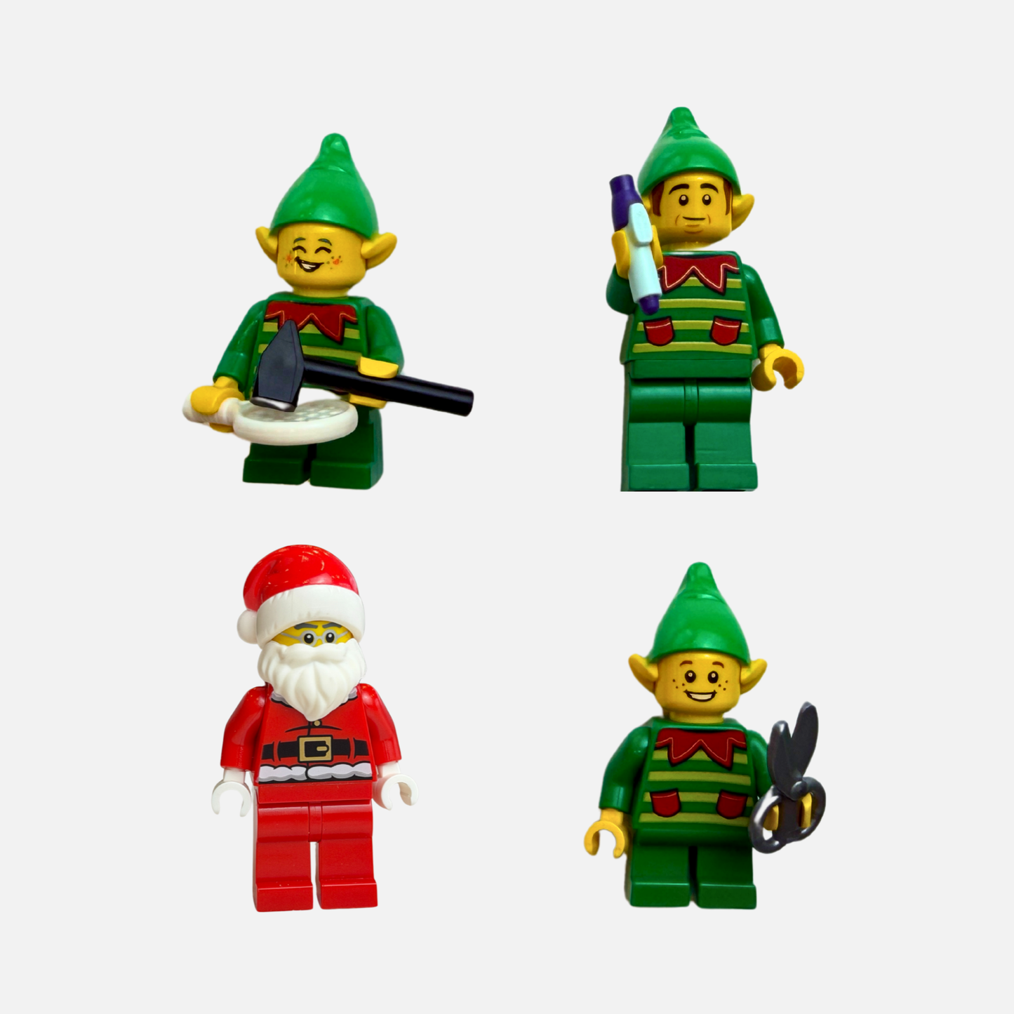 Santa and Elves Custom LEGO Minifigures Pack