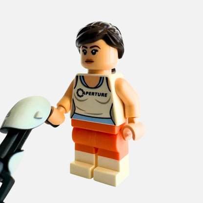 Chell with ASHPD - Portal 2 LEGO Minifigure with Portal Gun