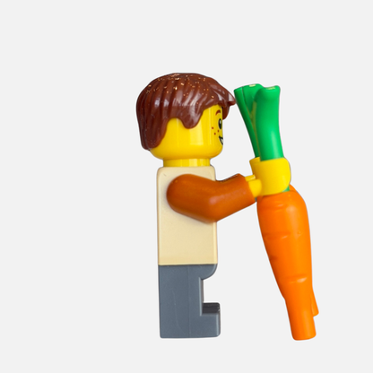 Carrot Farmer Boy "Peasant" Custom LEGO Castle Minifigure