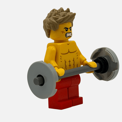 Weightlifter - Custom LEGO Minifigure - Barbell Gymbro