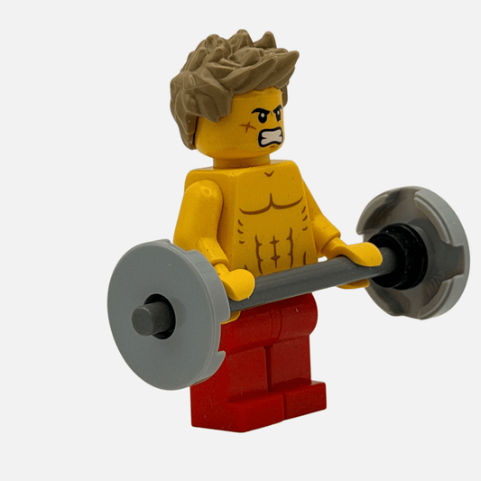 Weightlifter - Custom LEGO Minifigure - Barbell Gymbro