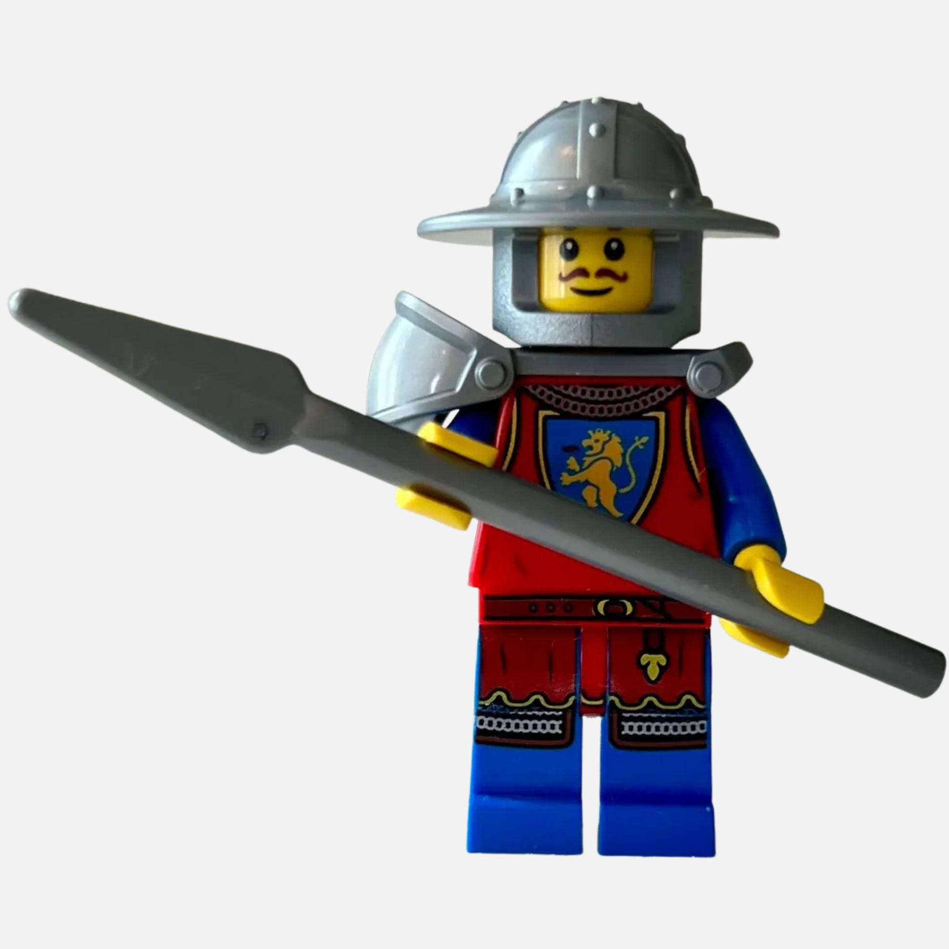 Pikeman Lion Knight custom LEGO Castle minifigure with pike and armor